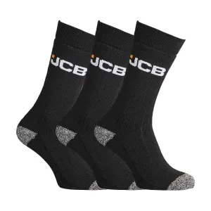 3 Pack Mens Black Grey Cushioned Boot Work Socks