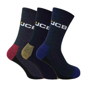 3 Pack Mens Boot Socks for Work with Cushioned Heel & Toe