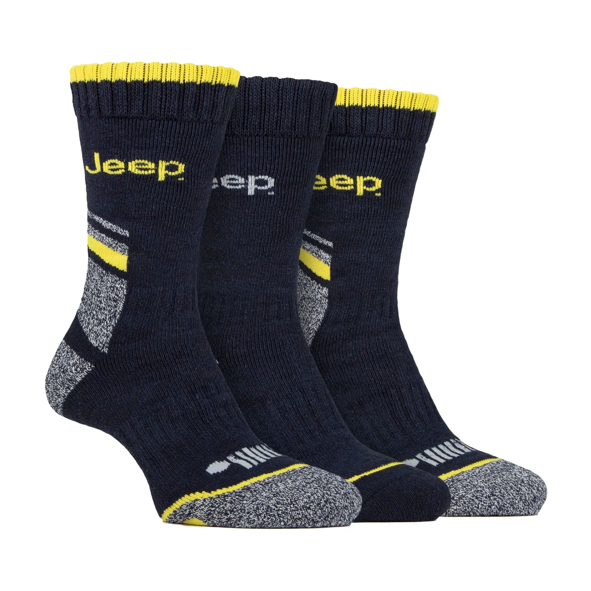 3 Pack Men's Heavy-Duty Work Boot Socks with Arch Support