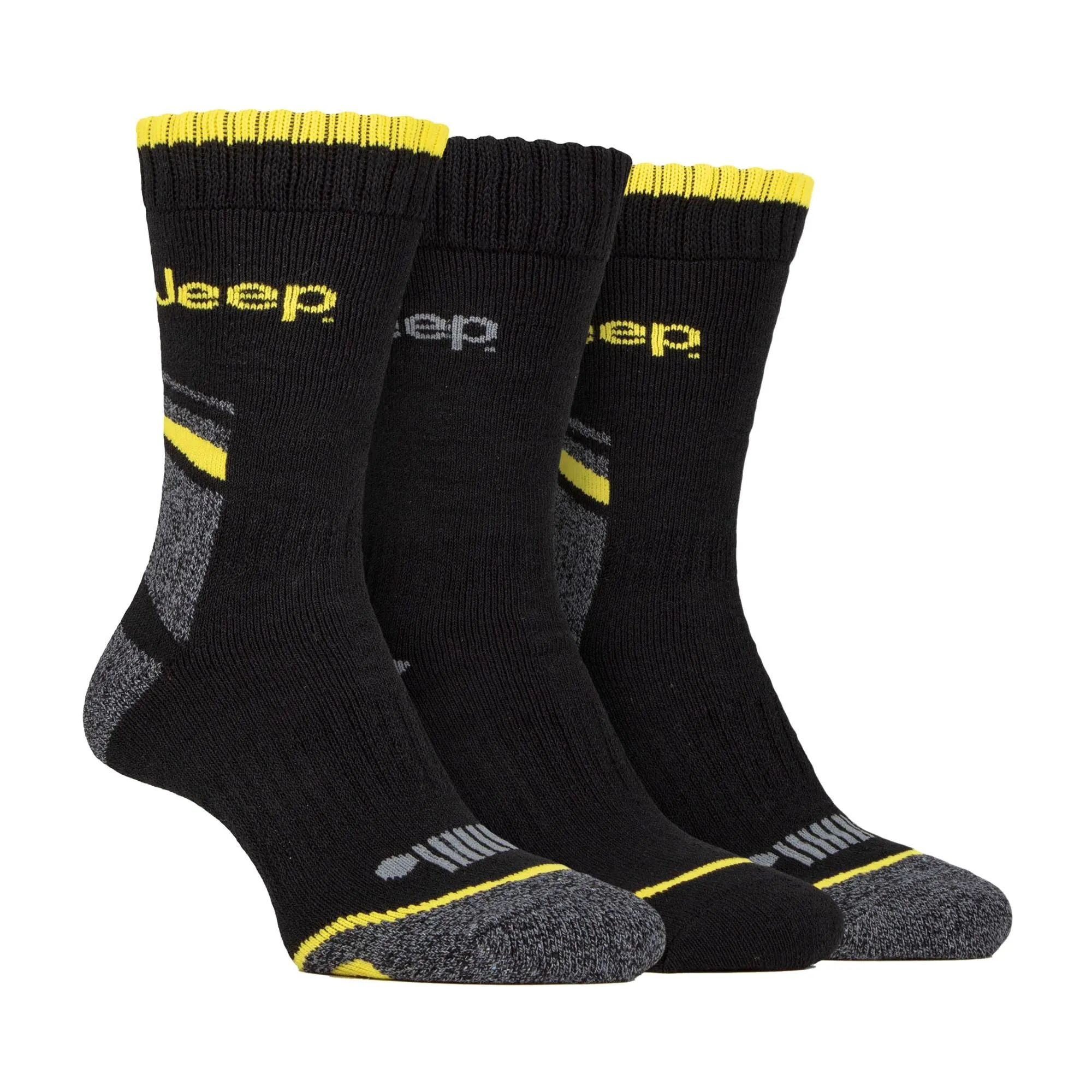 3 Pack Men's Heavy-Duty Work Boot Socks with Arch Support
