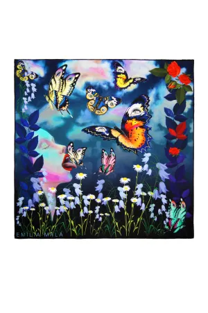 420Enhance Your Calm / Night Print Silk Scarf