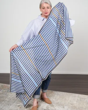 584 scarf - ink blue cotton