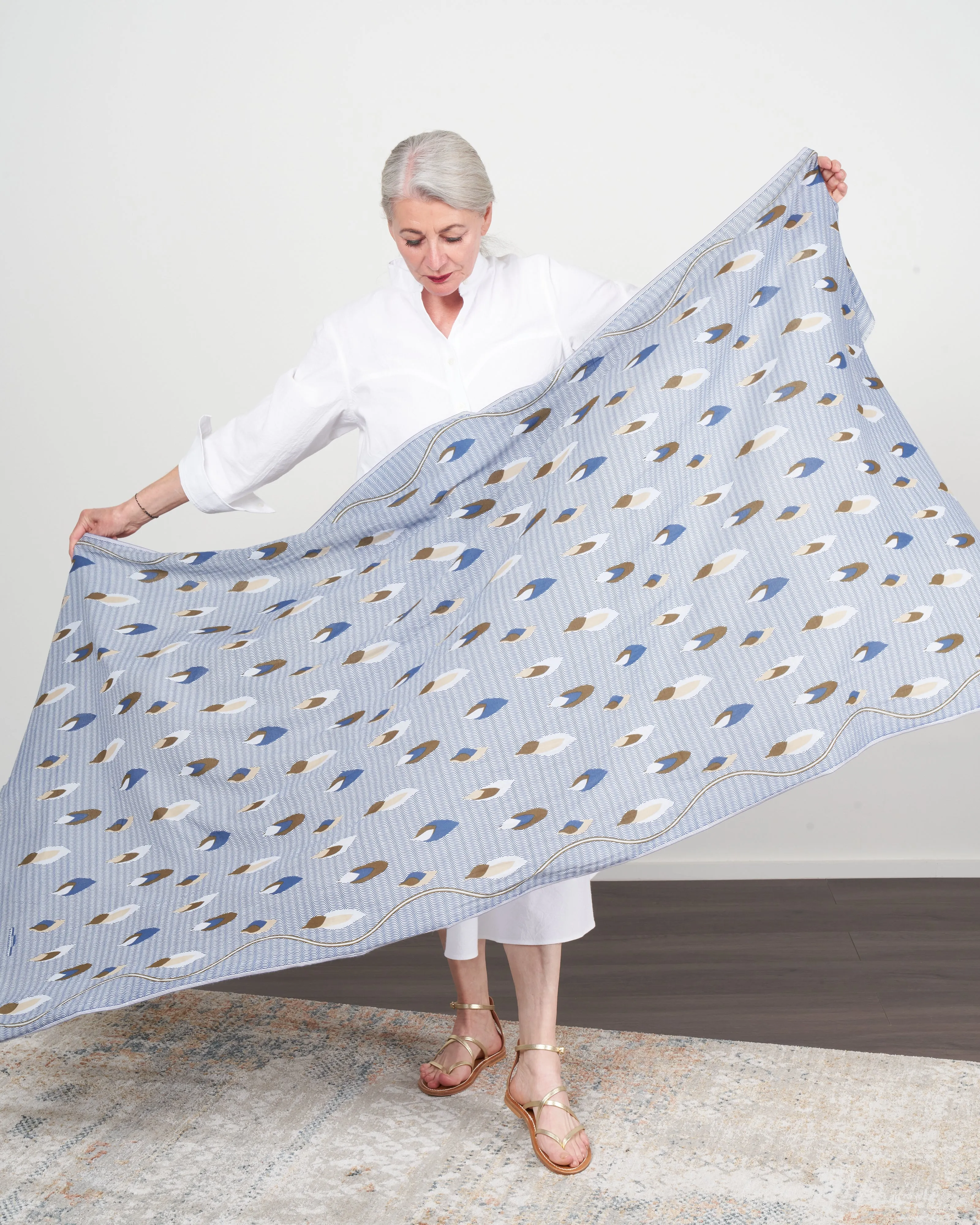 586 scarf - ink blue cotton