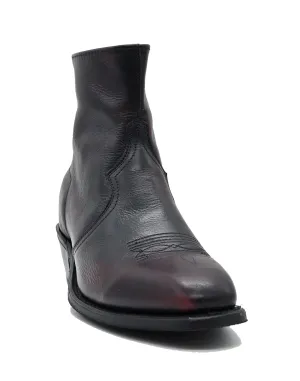 7″ Black Cowhide Zipper Black Cherry - 6463