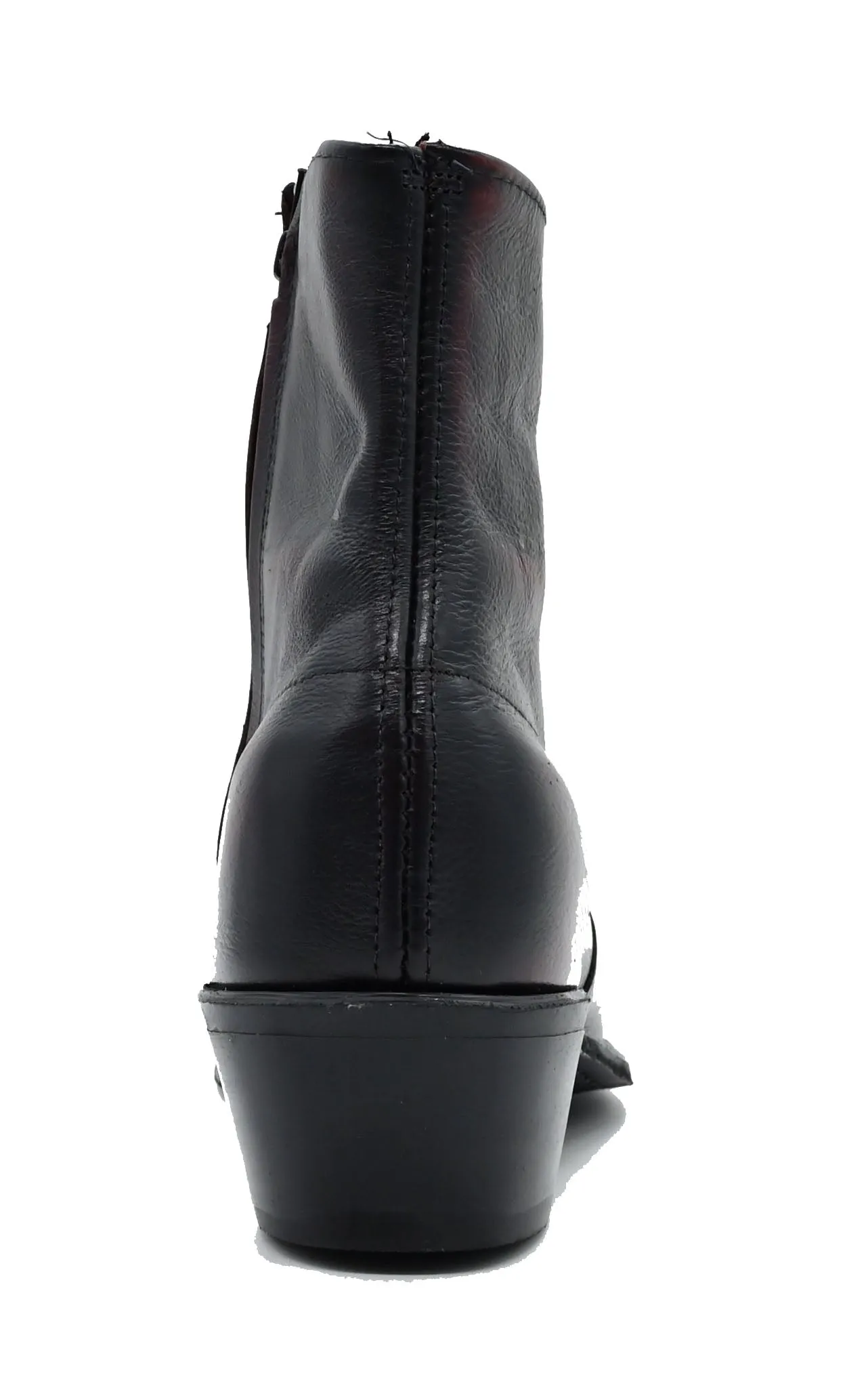 7″ Black Cowhide Zipper Black Cherry - 6463