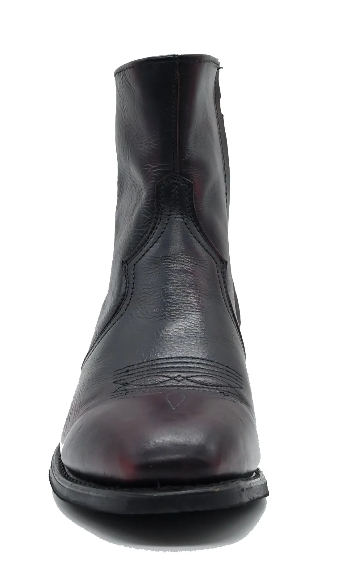 7″ Black Cowhide Zipper Black Cherry - 6463