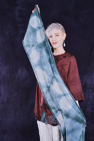 8125 Hand Dyed Scarf Cyanotype-P