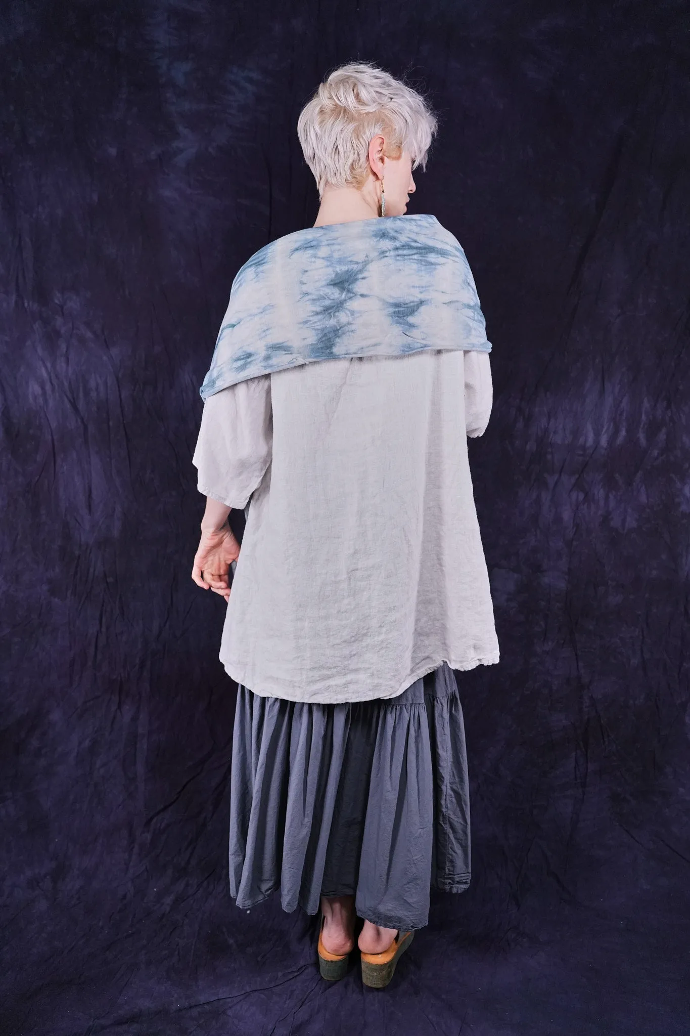 8125 Hand Dyed Scarf Cyanotype-P