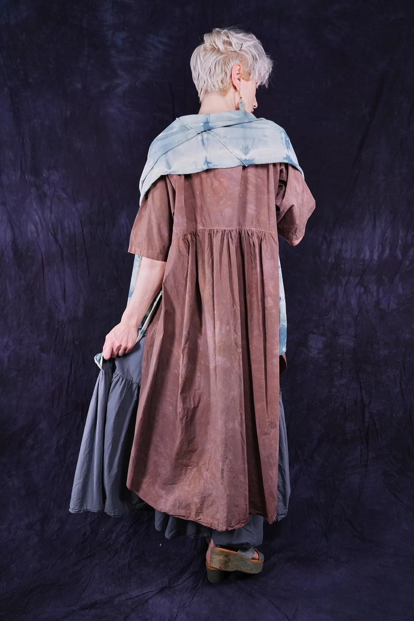8125 Hand Dyed Scarf Cyanotype-P