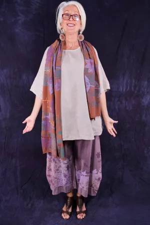 8161 Organic Cotton Painted Scarf Sedona
