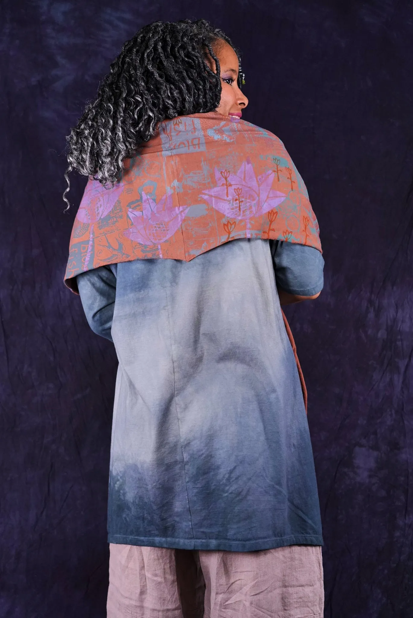 8161 Organic Cotton Painted Scarf Sedona