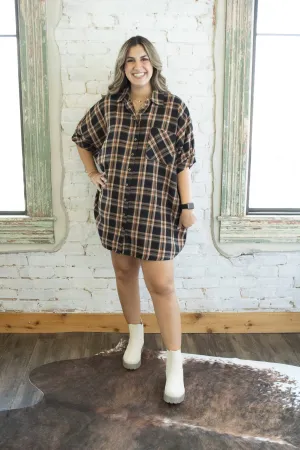 Alana Flannel Shirt Dress