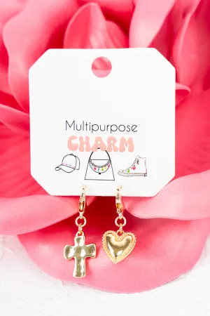 Aliyah Heart & Cross Charm 2 Piece Set