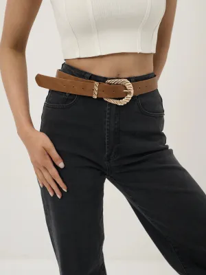 AMELIE BUCKLE BELT - TAN