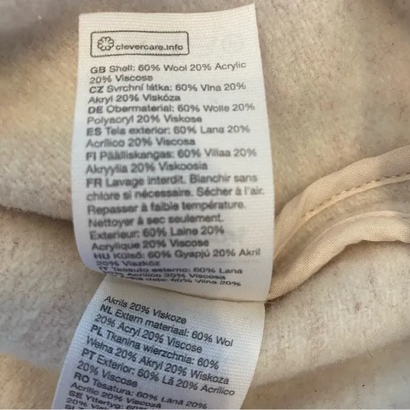 &amp; Other Stories Blush Wool Blend Utility Style Jacket Size S