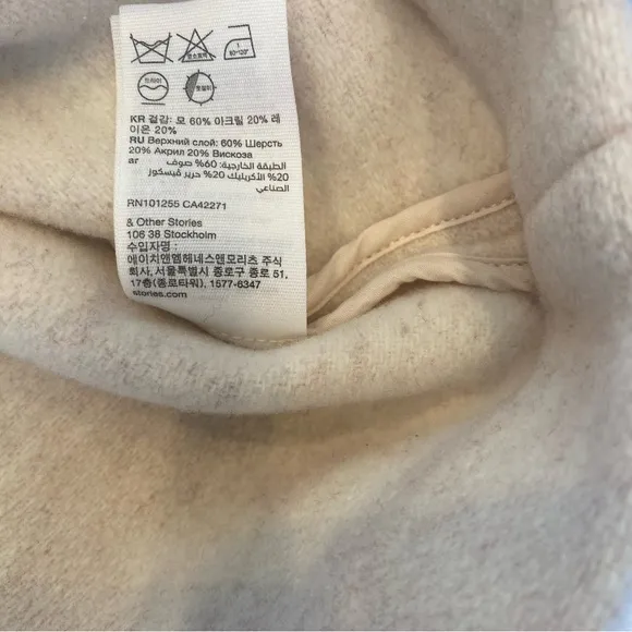 &amp; Other Stories Blush Wool Blend Utility Style Jacket Size S