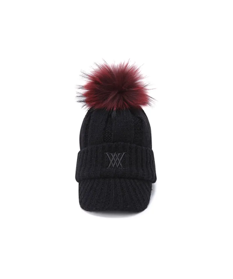 ANEW Golf: Women's Color Point Wool Knit Cap - Black
