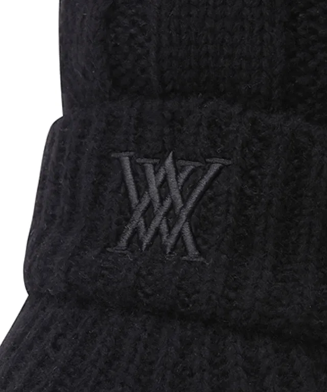 ANEW Golf: Women's Color Point Wool Knit Cap - Black