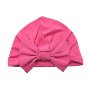 Baby Headband Hat Bowknot Print Cotton Stretchy Turban Headband Infant Head Wrap Beanie Hat Girls Headwear Baby Hair Accessories