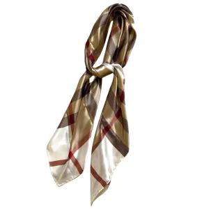 Barbara Neutral Check Neck Scarf