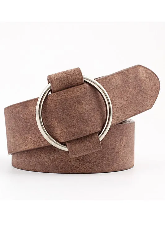 Basic Leatherette Trendy Buckle Belt
