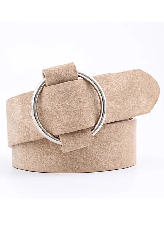 Basic Leatherette Trendy Buckle Belt