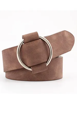 Basic Leatherette Trendy Buckle Belt
