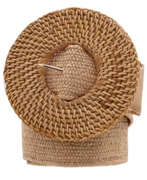 Basket Weave Straw Belt