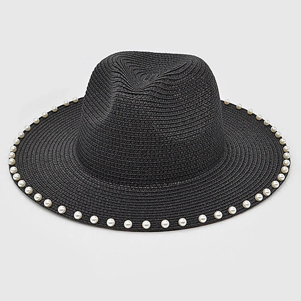 Beaded straw hat : KH