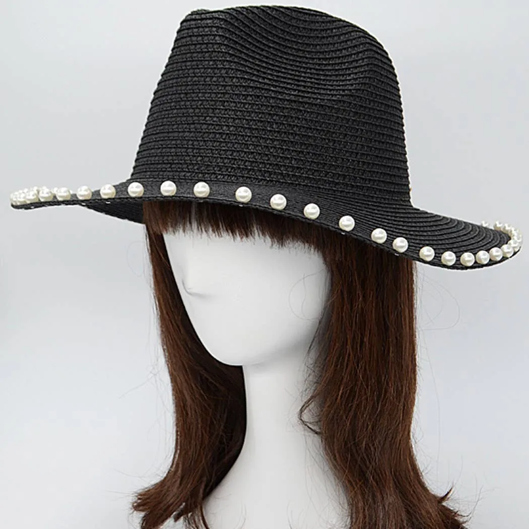 Beaded straw hat : KH