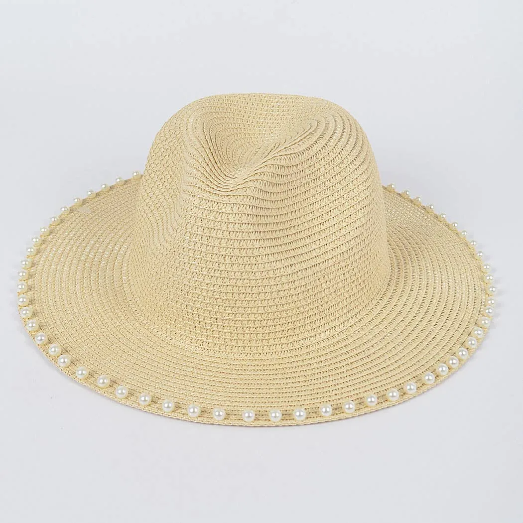 Beaded straw hat : KH