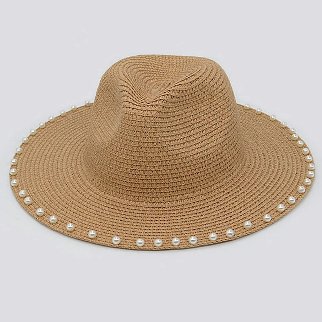Beaded straw hat : KH