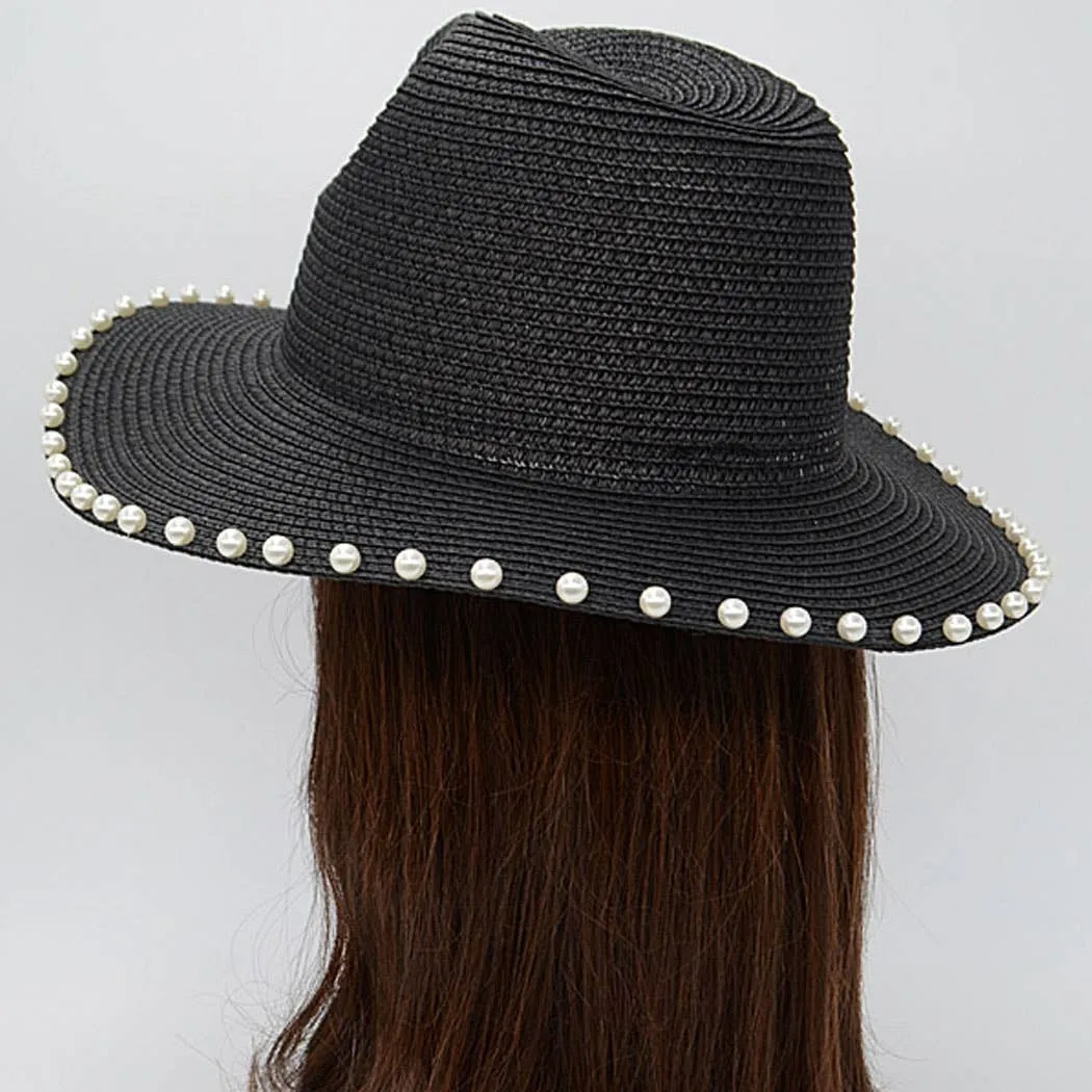 Beaded straw hat : KH