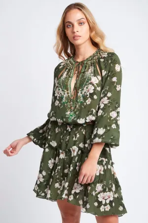 BECAUSE OF YOU SHORT DRESS W FAUX BELL SLEEVE