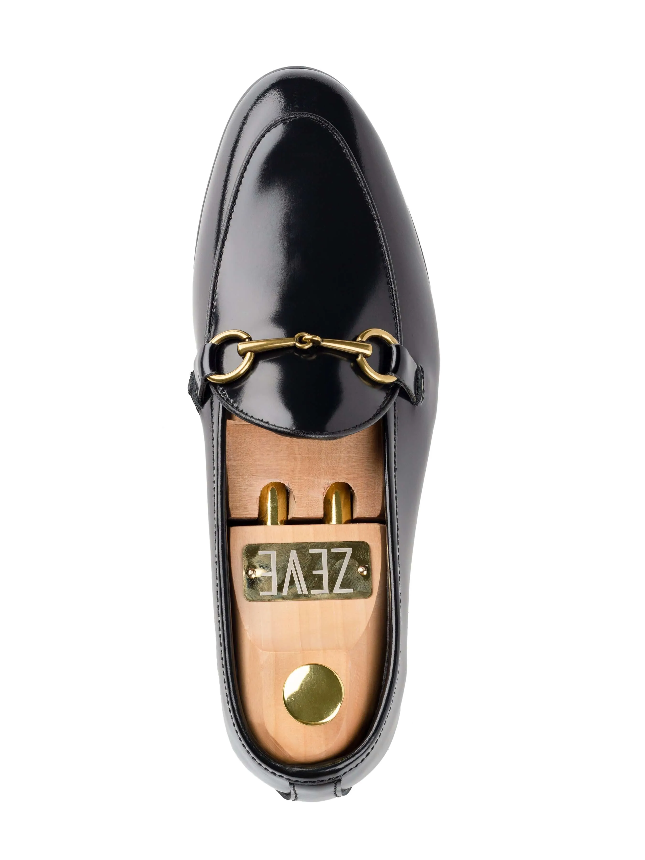 Belgian Loafer Horsebit Buckle - Black Polished (Gold Buckle)