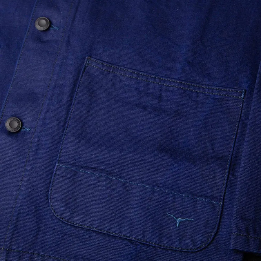 【Benzak Denim Developers】BWJ-01 WORKER JACKET 10.5 oz. blue x black worker selvedge / 義大利斜紋布 雙染法式工裝夾克