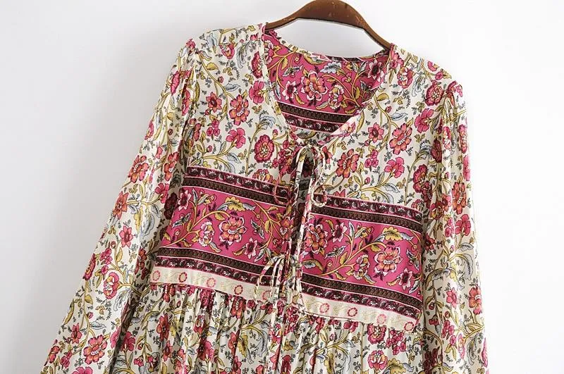 BESSIE Bohemian Floral Maxi Dress
