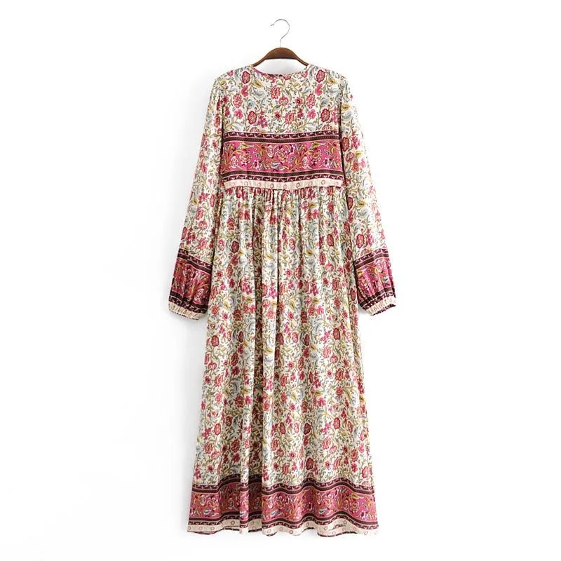 BESSIE Bohemian Floral Maxi Dress