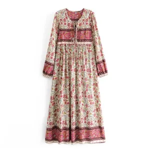 BESSIE Bohemian Floral Maxi Dress