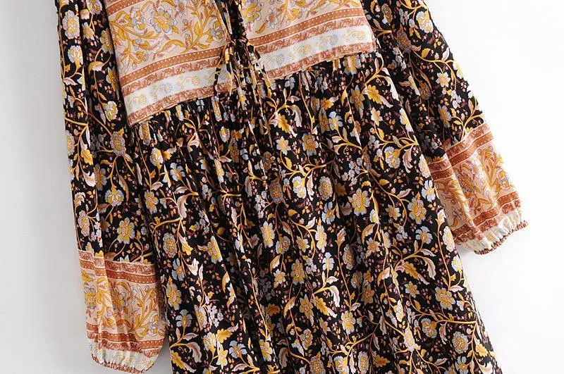 BESSIE Bohemian Floral Maxi Dress