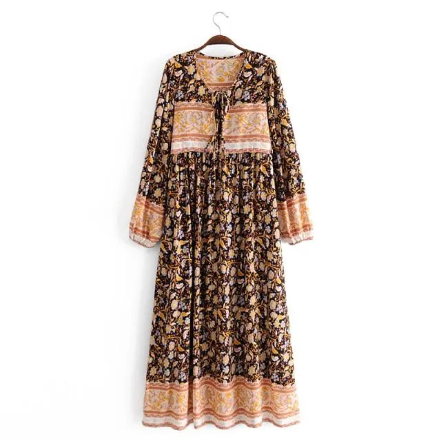 BESSIE Bohemian Floral Maxi Dress