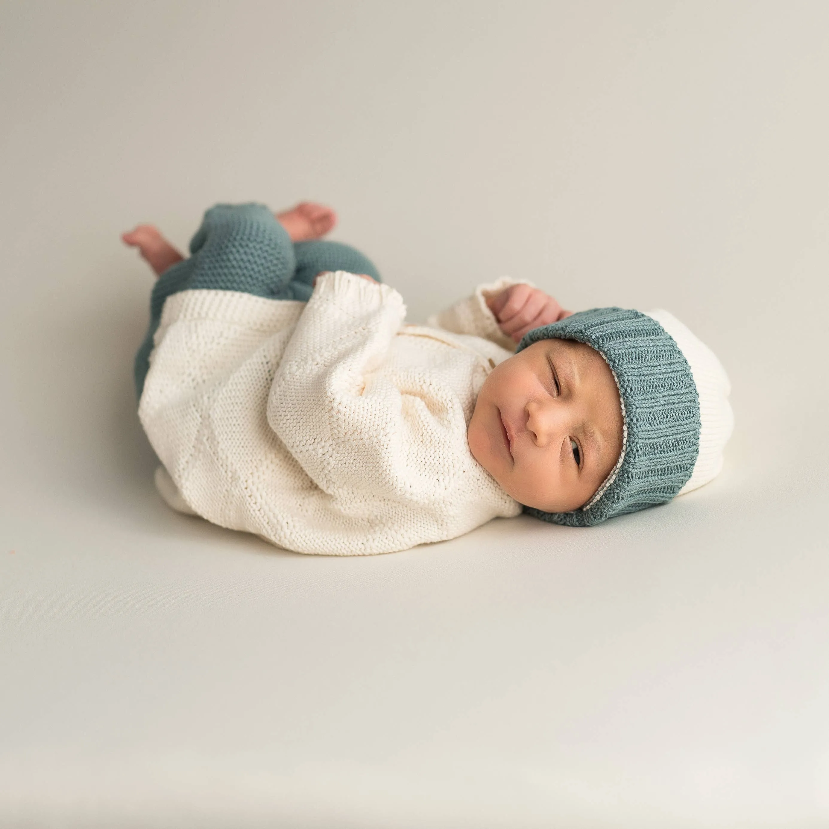 Bicolor hat jeans-ecru
