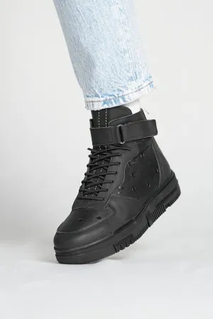 Black Ankle Strap Boots