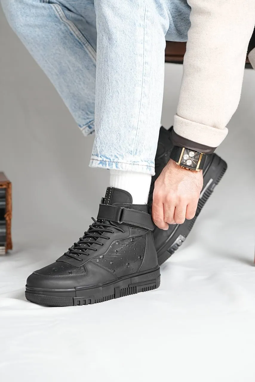 Black Ankle Strap Boots