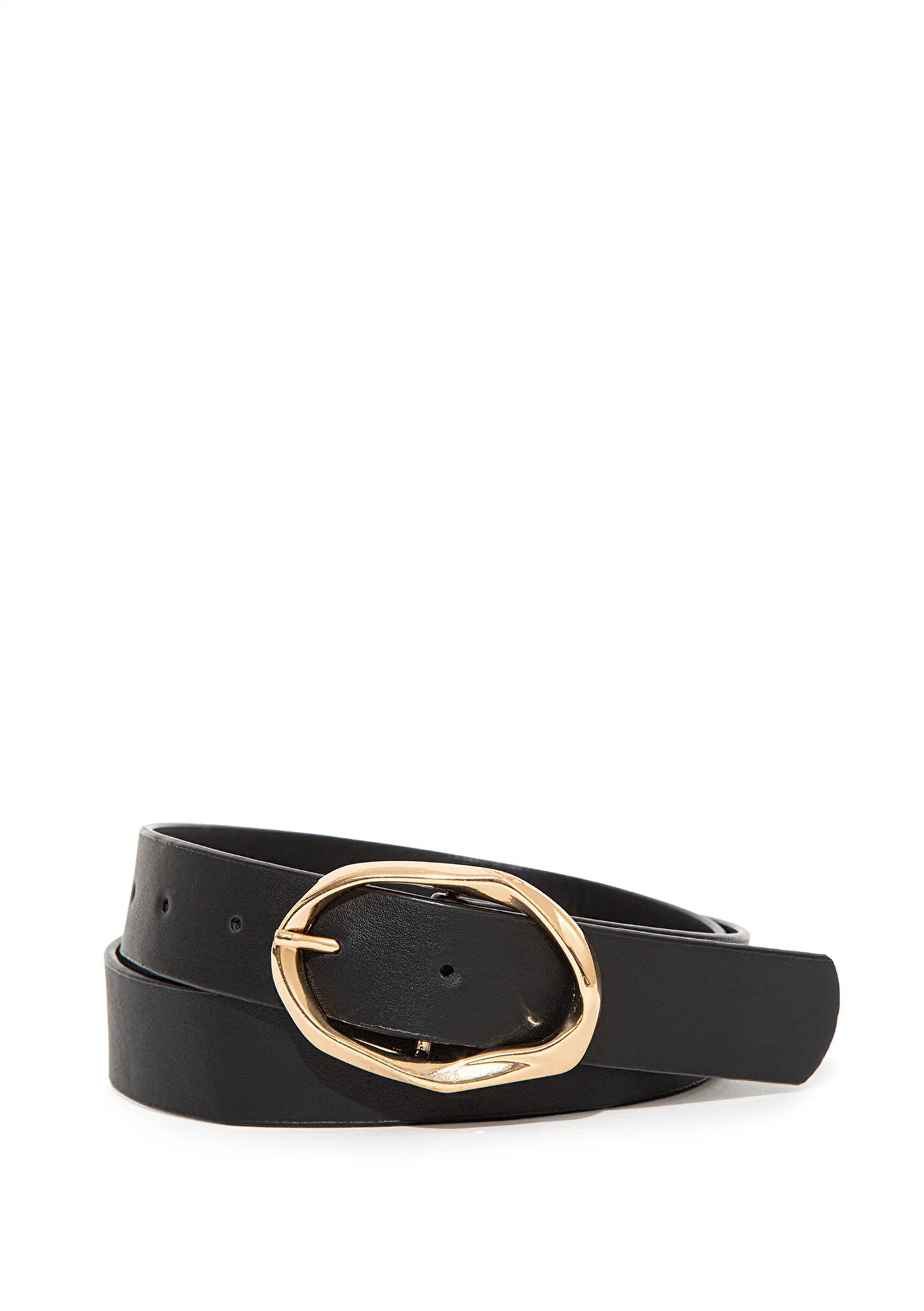 Black Faux Leather Belt
