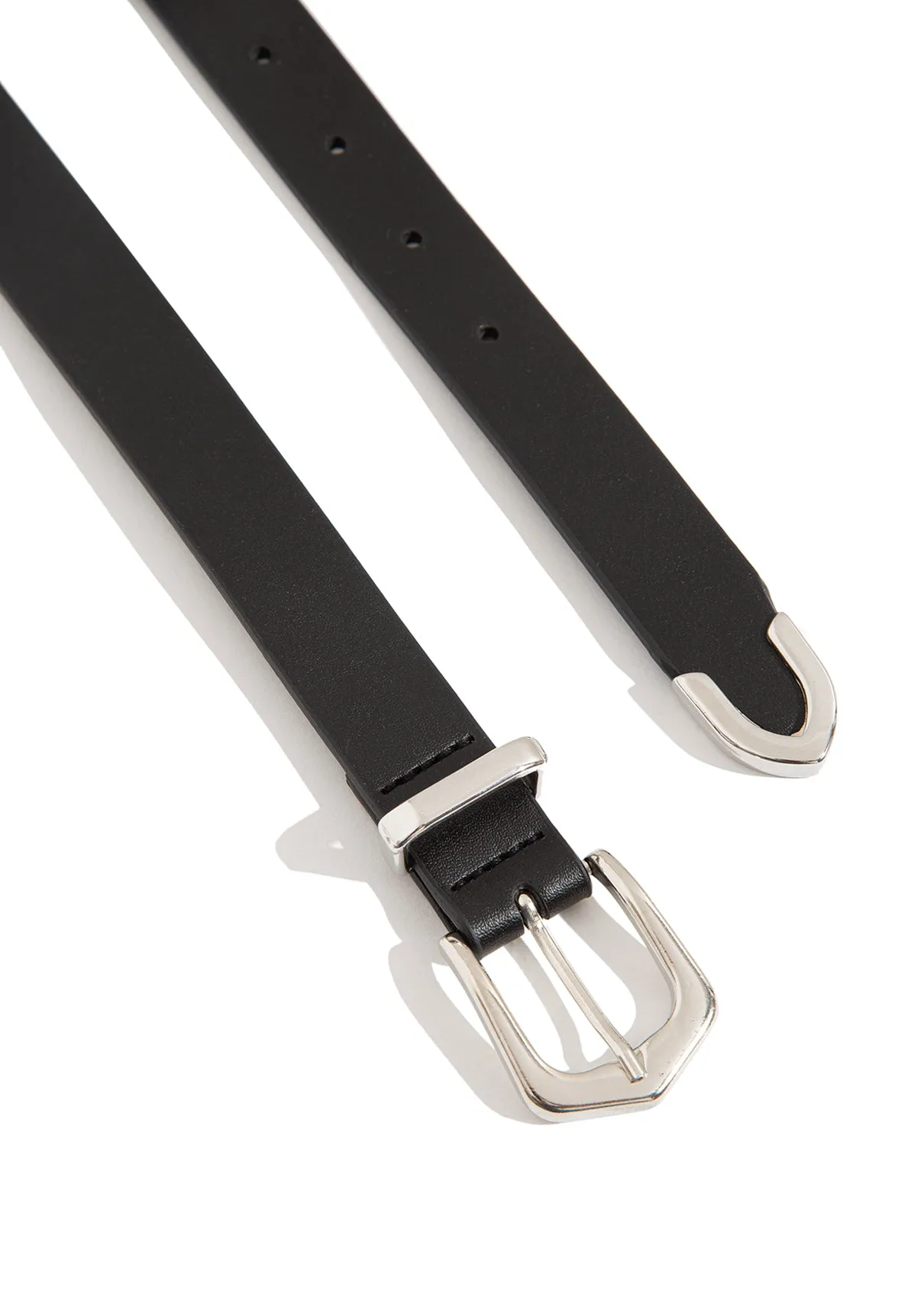 Black Faux Leather Belt