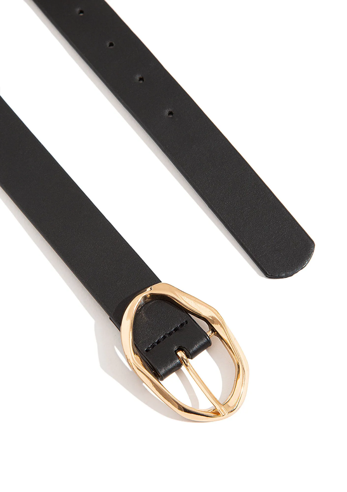 Black Faux Leather Belt