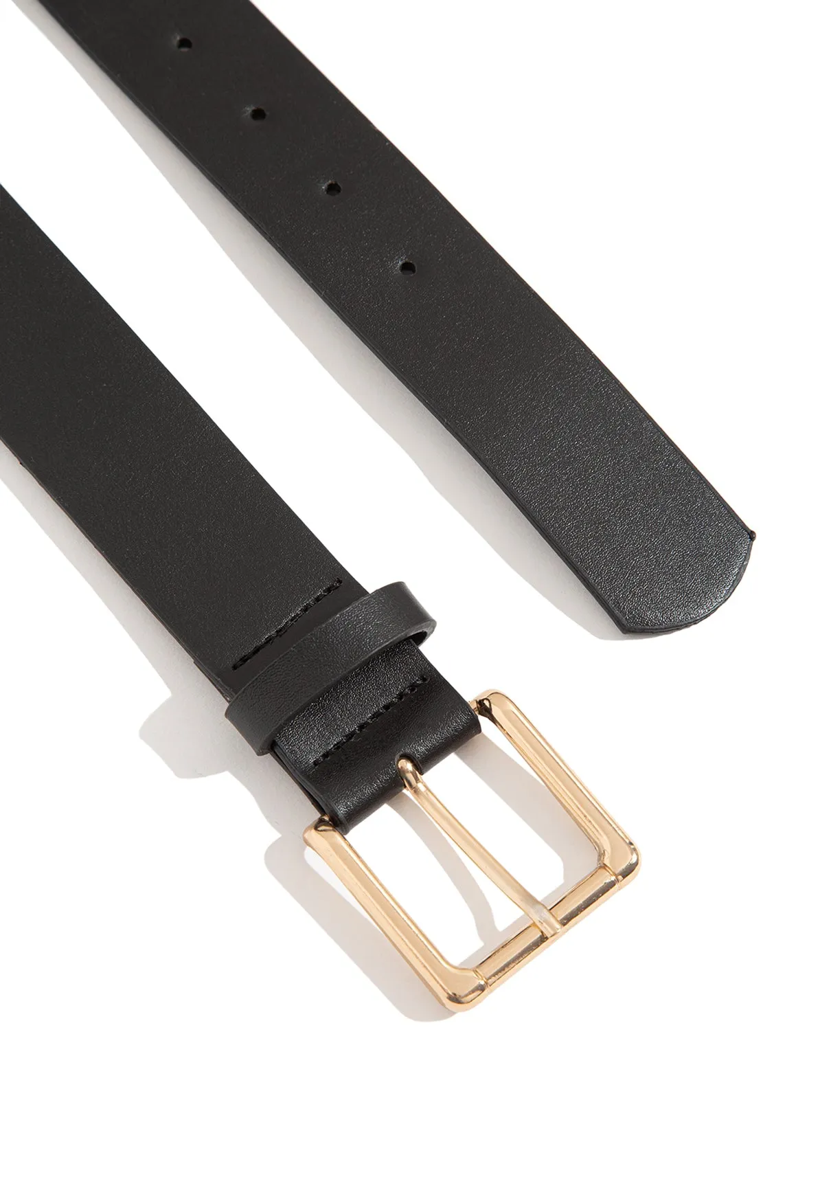 Black Faux Leather Belt