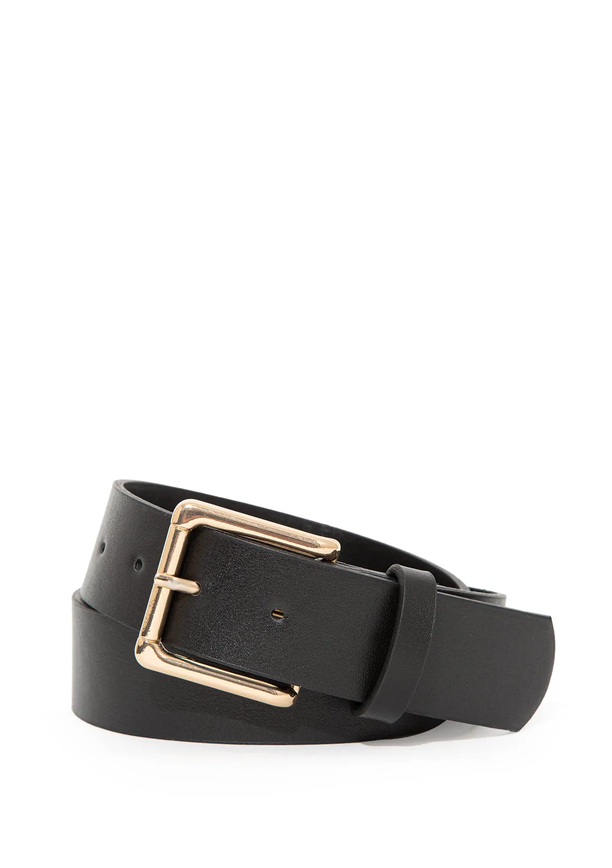 Black Faux Leather Belt
