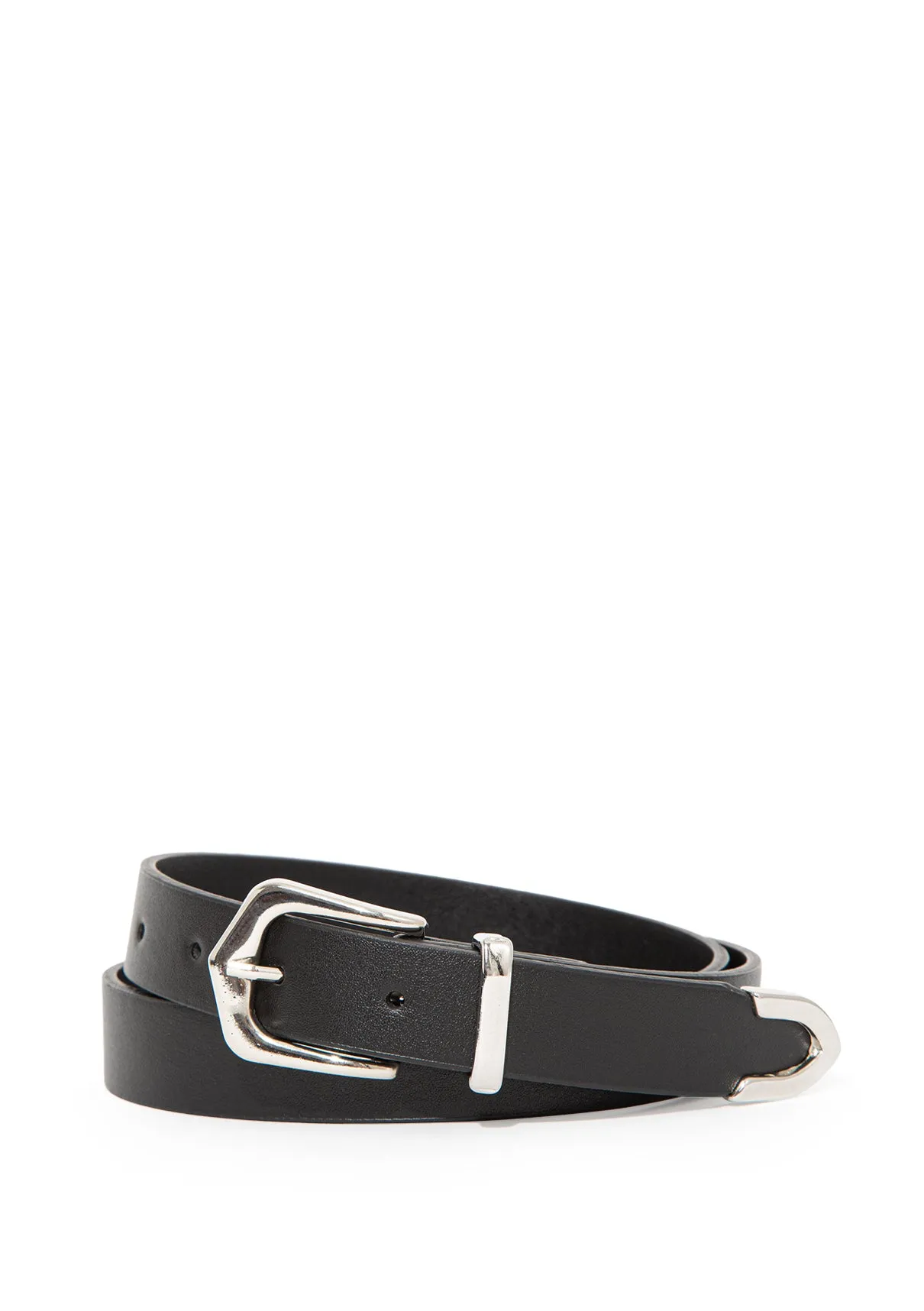 Black Faux Leather Belt